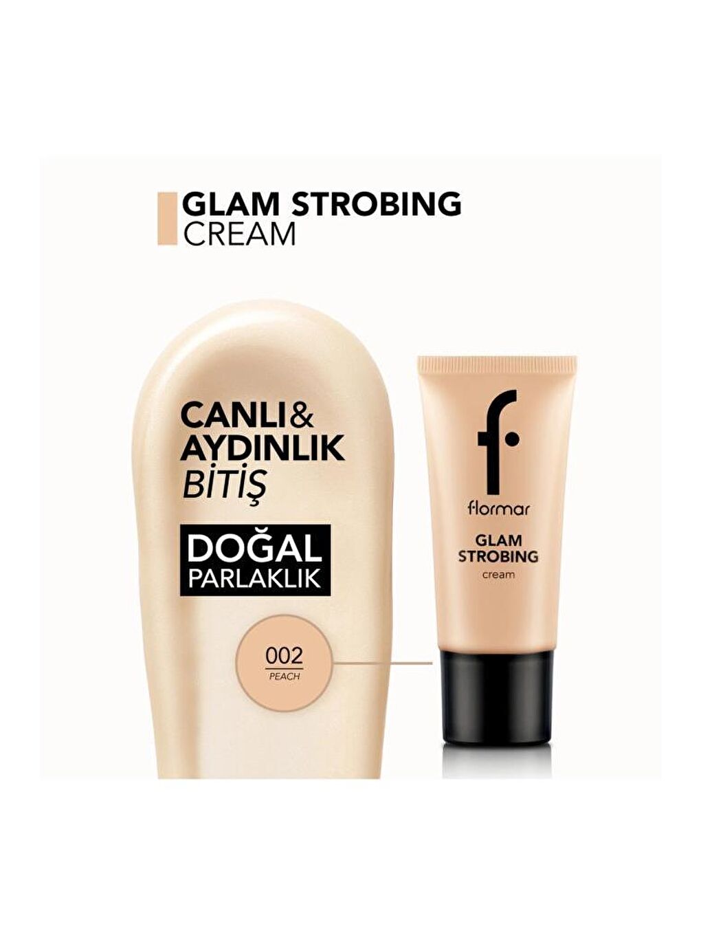 Flormar Açık Bej Aydınlatıcı Makyaj Bazı (şeftali) - Glam Strobing Cream - 002 Peach - 8690604645916 - 3