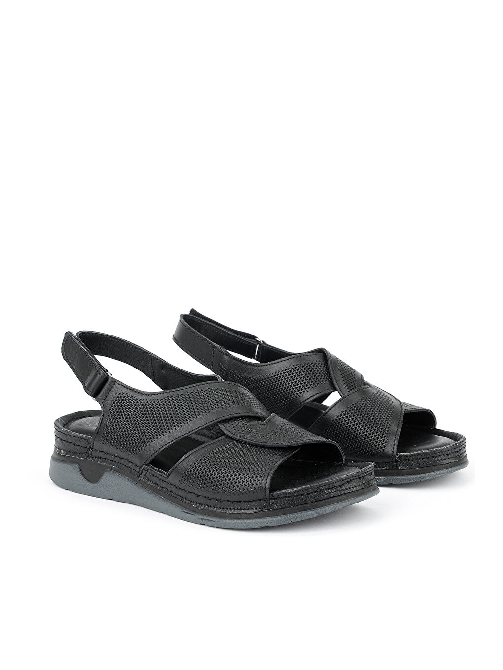 Kadın Hakiki Deri Sandalet 1611008ZM27 Siyah-1