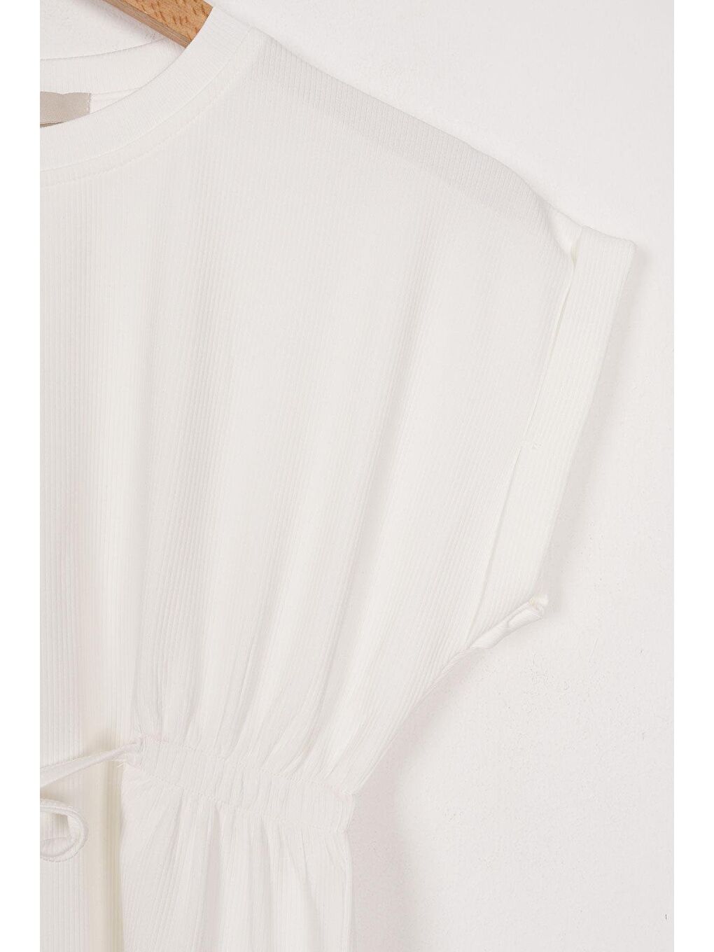 Bisiklet Yaka Bağlama Detaylı Ekru Renk Kız Çocuk Taylı Takım-4