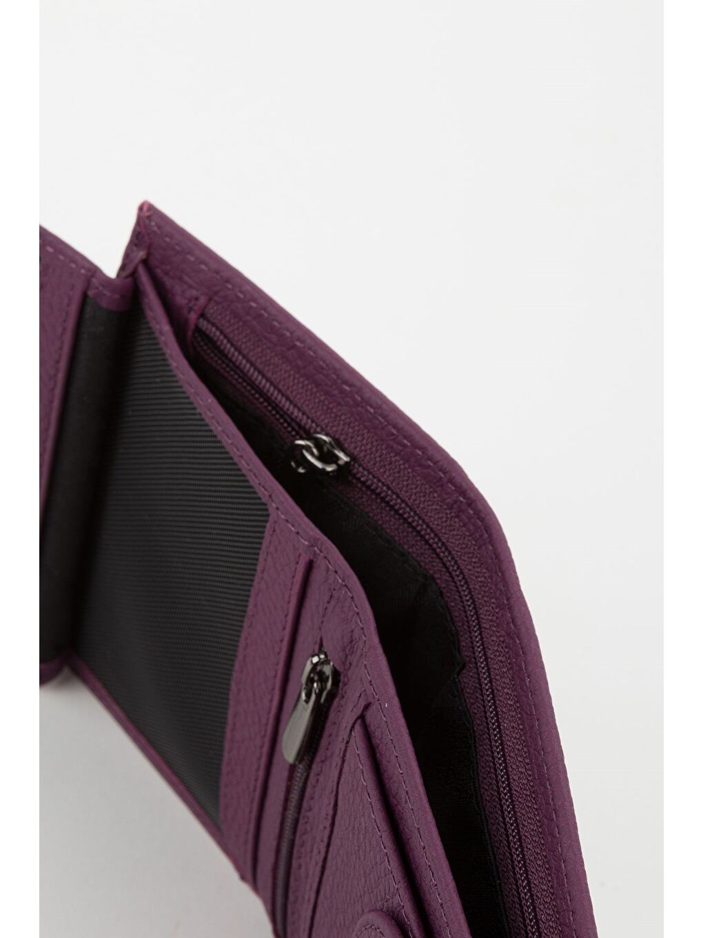 Mürdüm Kutulu Hakiki Deri Gök Mavi Küçük Boy Çok Gözlü Kadın El Portföyü Kartlık Cüzdan-2