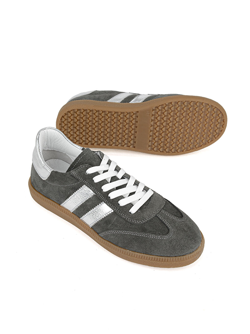 Kadın Hakiki Deri Sneaker 1611035Z64032 Gri-3