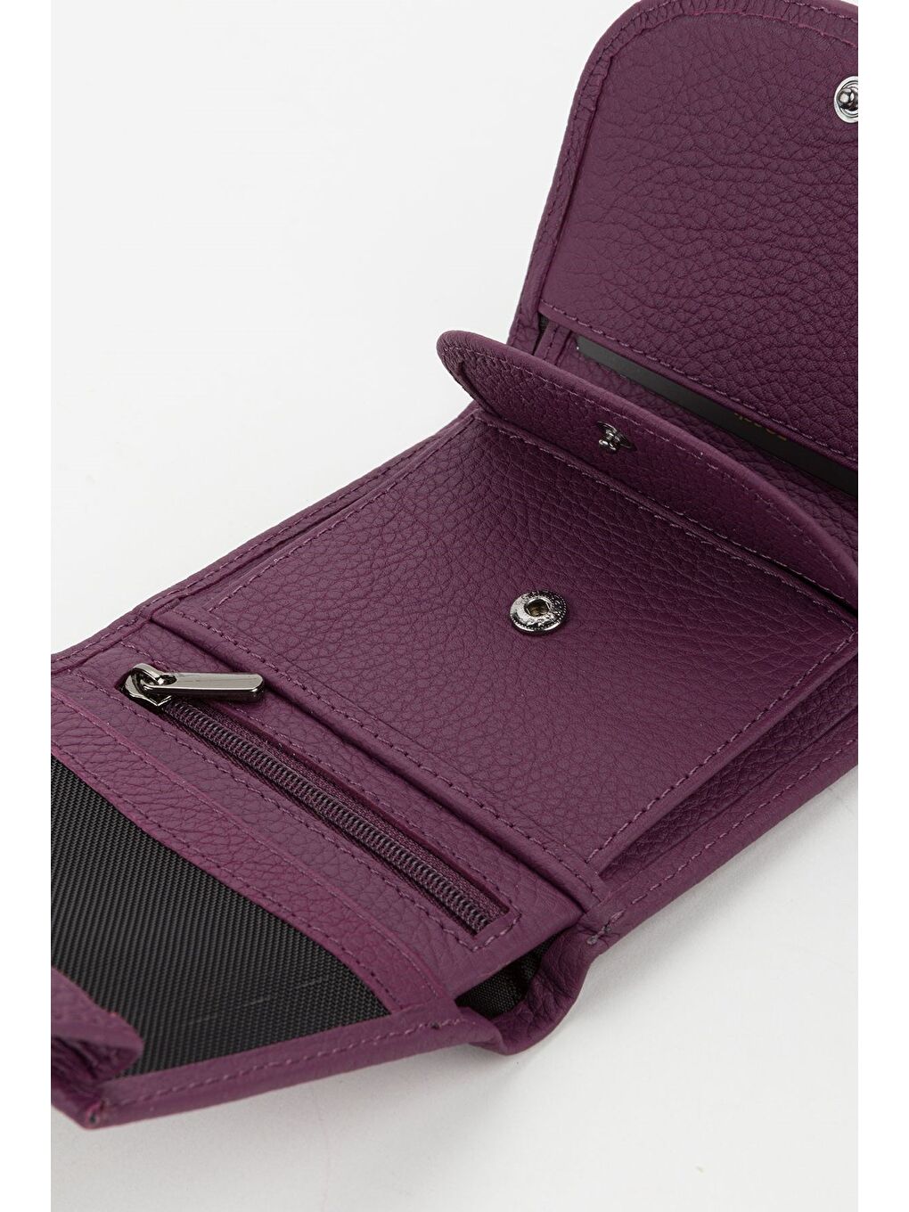 Mürdüm Kutulu Hakiki Deri Gök Mavi Küçük Boy Çok Gözlü Kadın El Portföyü Kartlık Cüzdan-4