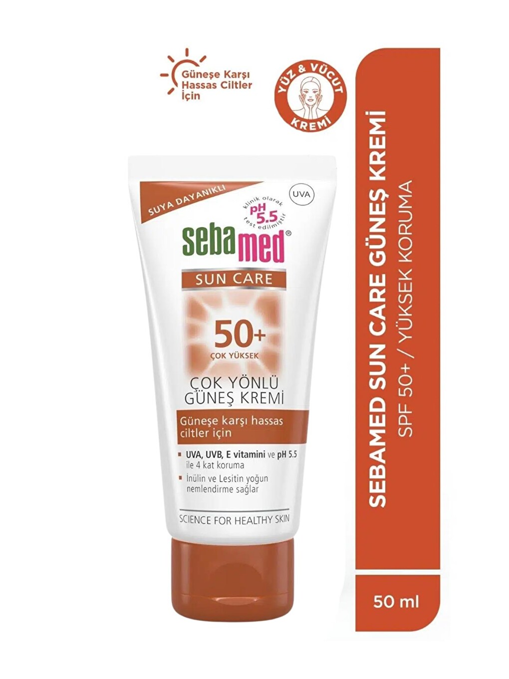 Sun Care Spf 50+ Uva / Uvb Filtresi Ve E Vitamini Üçlü Yüksek Koruma Çok Yönlü Güneş Kremi 5