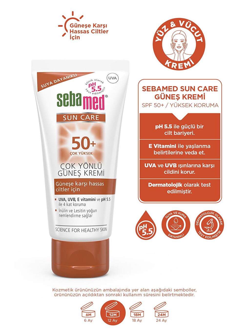 Sun Care Spf 50+ Uva / Uvb Filtresi Ve E Vitamini Üçlü Yüksek Koruma Çok Yönlü Güneş Kremi 5-2