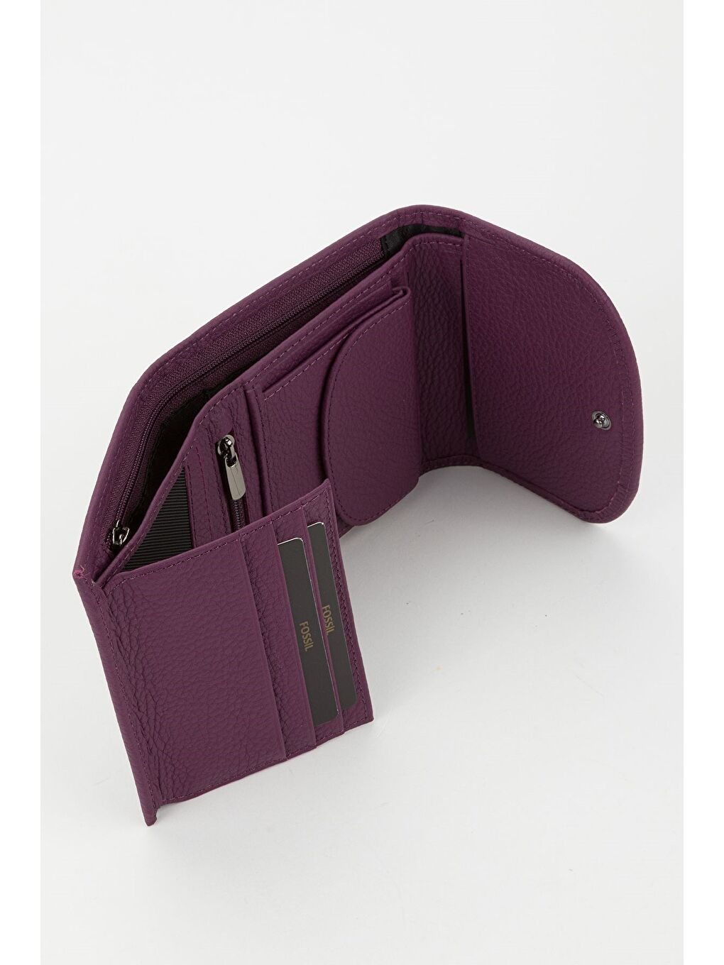 Mürdüm Kutulu Hakiki Deri Gök Mavi Küçük Boy Çok Gözlü Kadın El Portföyü Kartlık Cüzdan-5