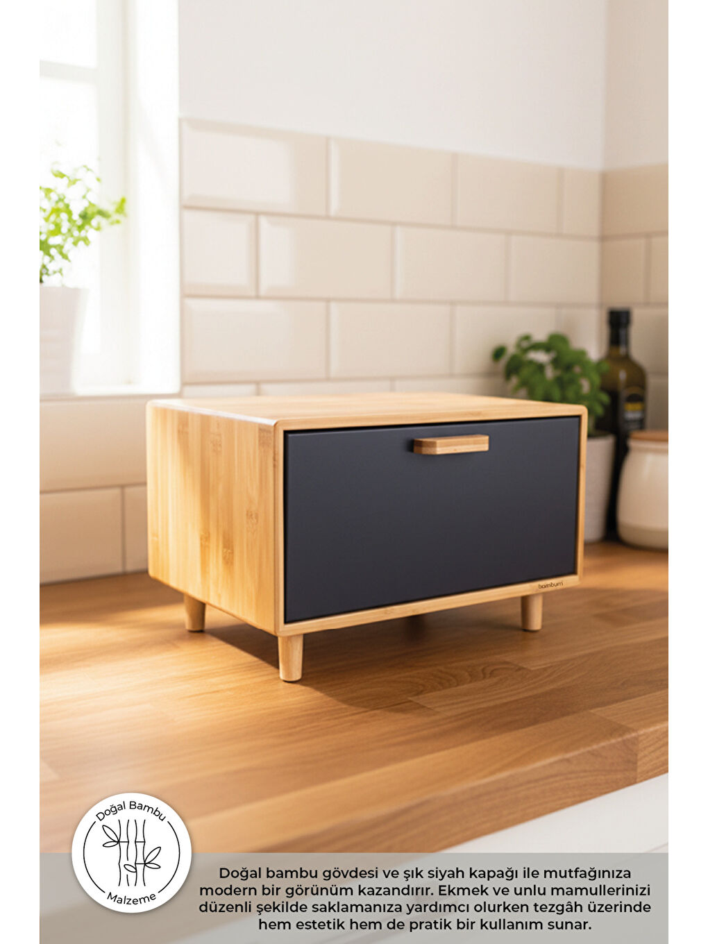 Kahverengi Ruby Ekmek Saklama Kabı Siyah Desenli-5