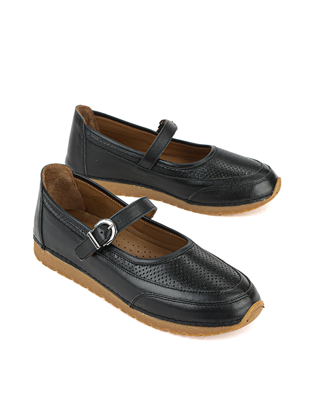 Kadın Hakiki Deri Babet 1611061ZRC5 Siyah-1