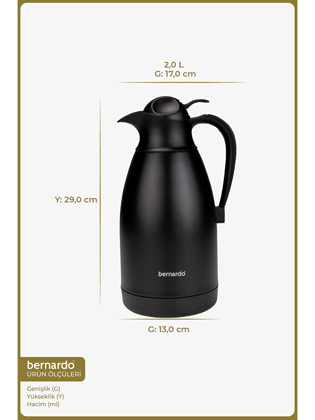 Grandio Çelik Termos Siyah 2 Litre-1