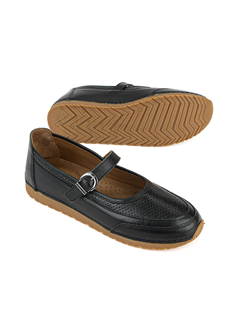 Kadın Hakiki Deri Babet 1611061ZRC5 Siyah-3