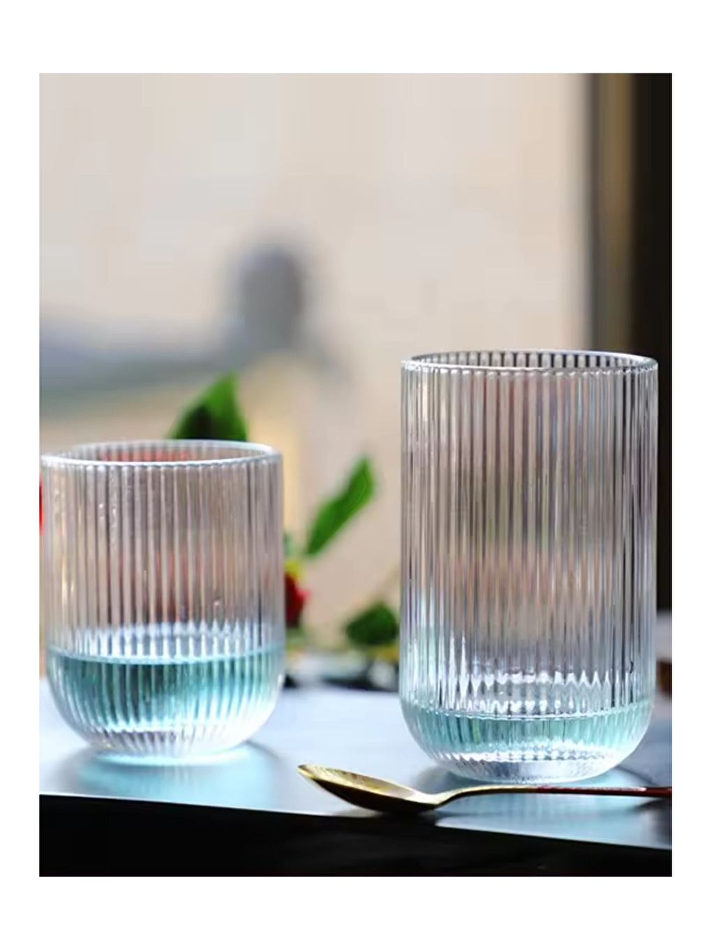 Renksiz Çizgili Cam Bardak 4 Adet 260 ml-2013-2