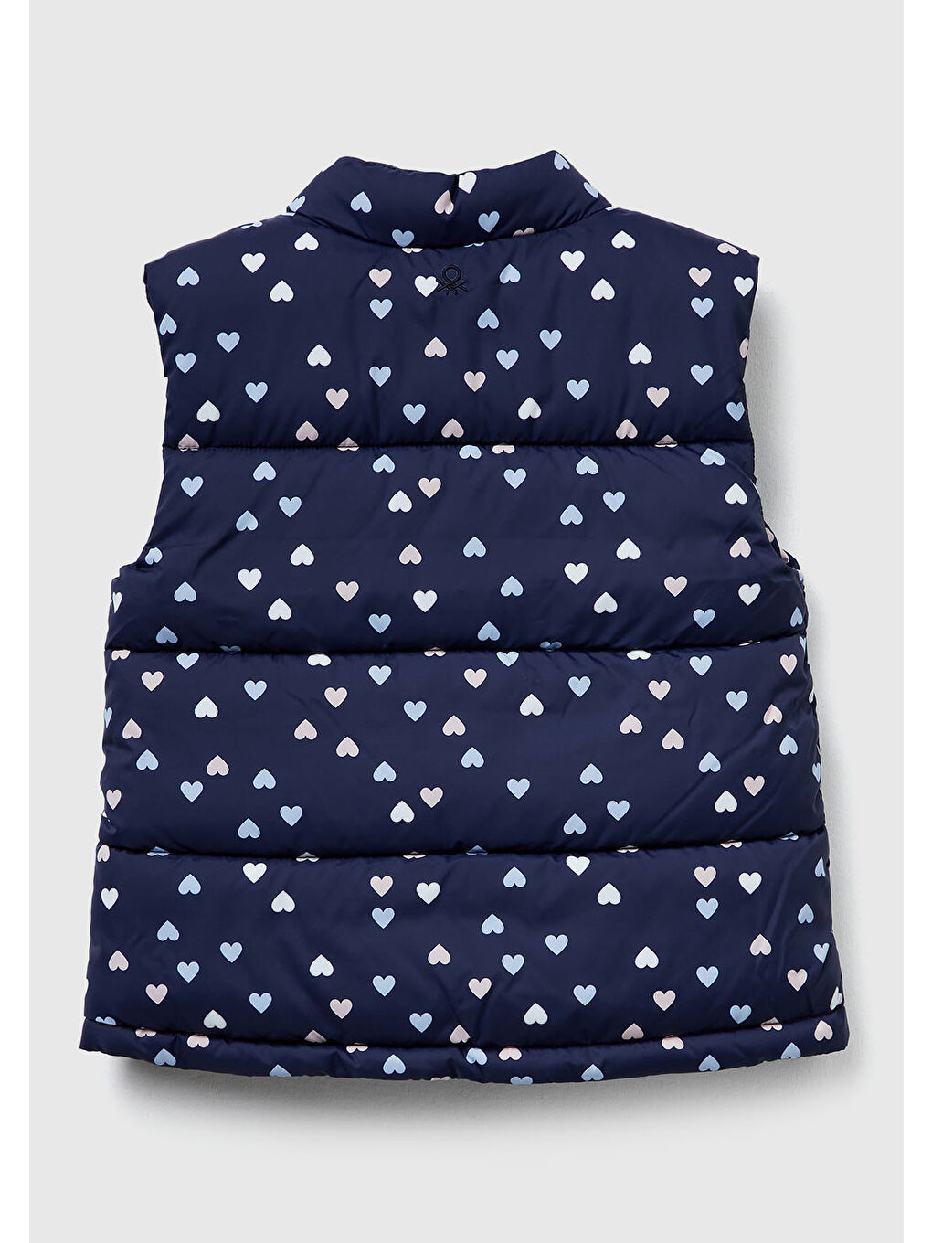 Kız Çocuk Lacivert Tamamı Baskılı Fermuarlı Düğmeli Dolgulu Yelek-1