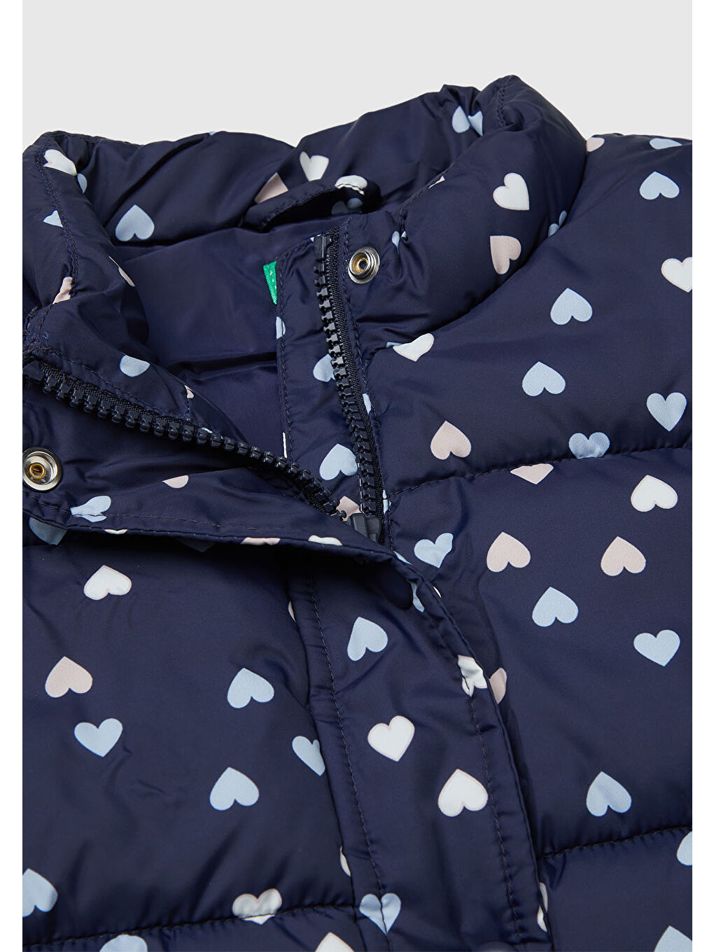 Kız Çocuk Lacivert Tamamı Baskılı Fermuarlı Düğmeli Dolgulu Yelek-2