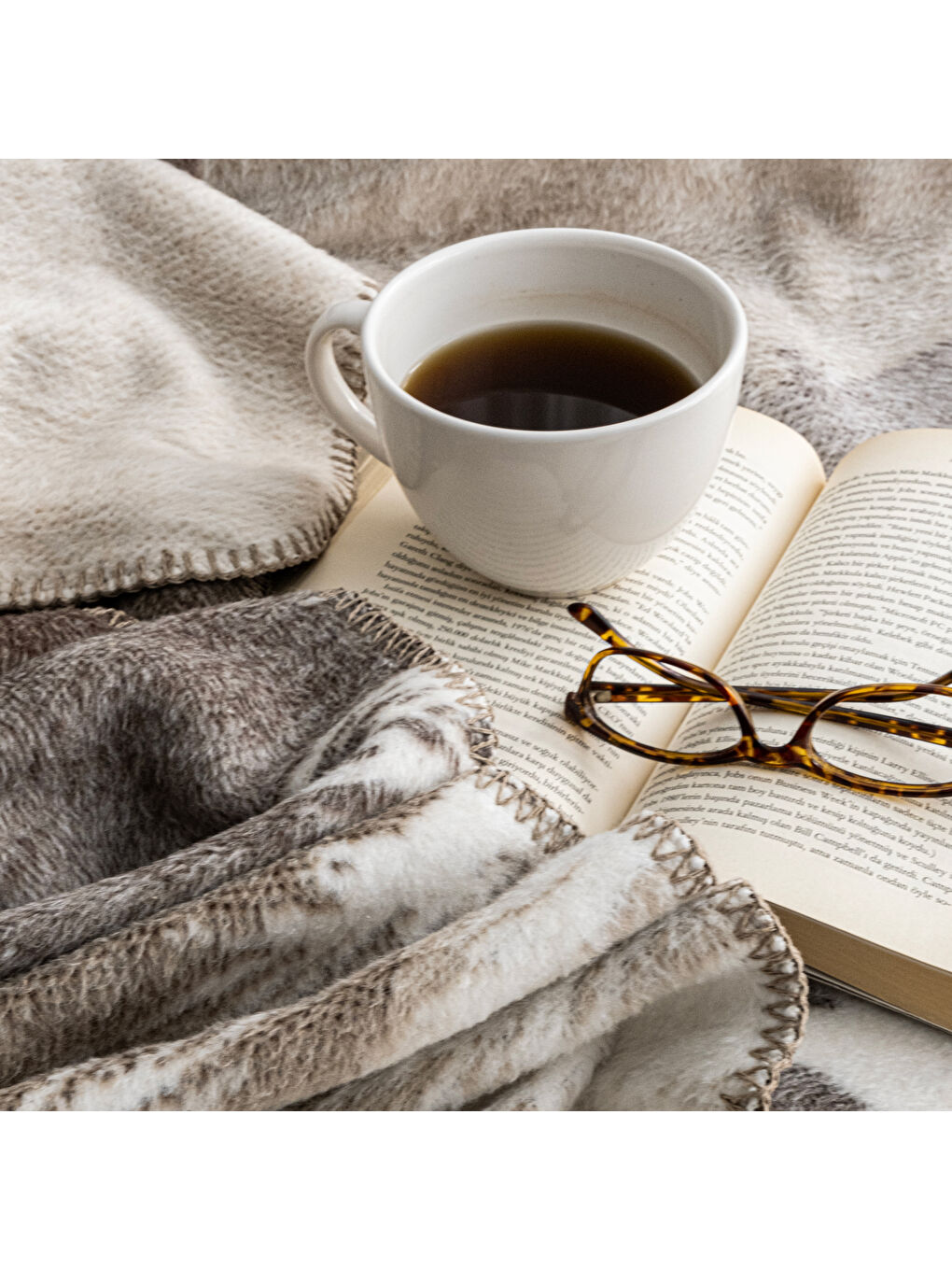 Home Deer Çift Kişlik Battaniye 200x220 Cm 1 Parça-Kahverengi-2