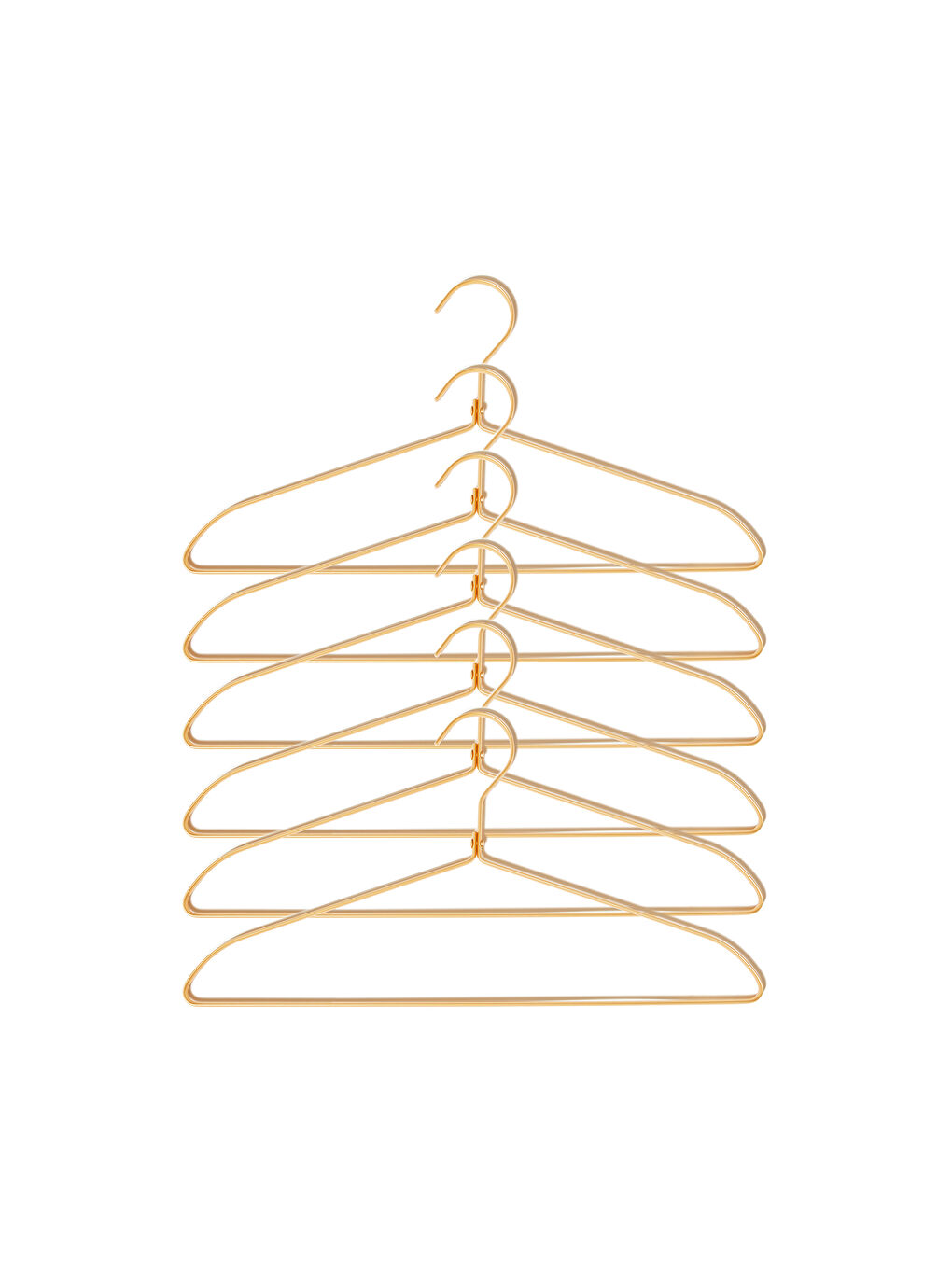 Sarı 6'lı Altın Renk Metal Giysi Askısı 21.5 x 42 x 1 cm-4