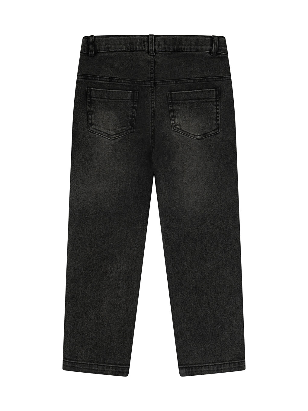 Siyah Parçalı Denim Pantolon-2