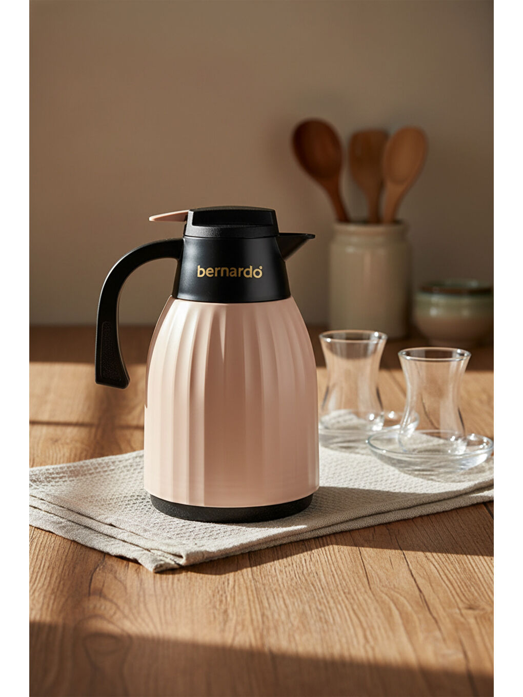 Pembe Elantra Cam Termos Pudra 1 Litre