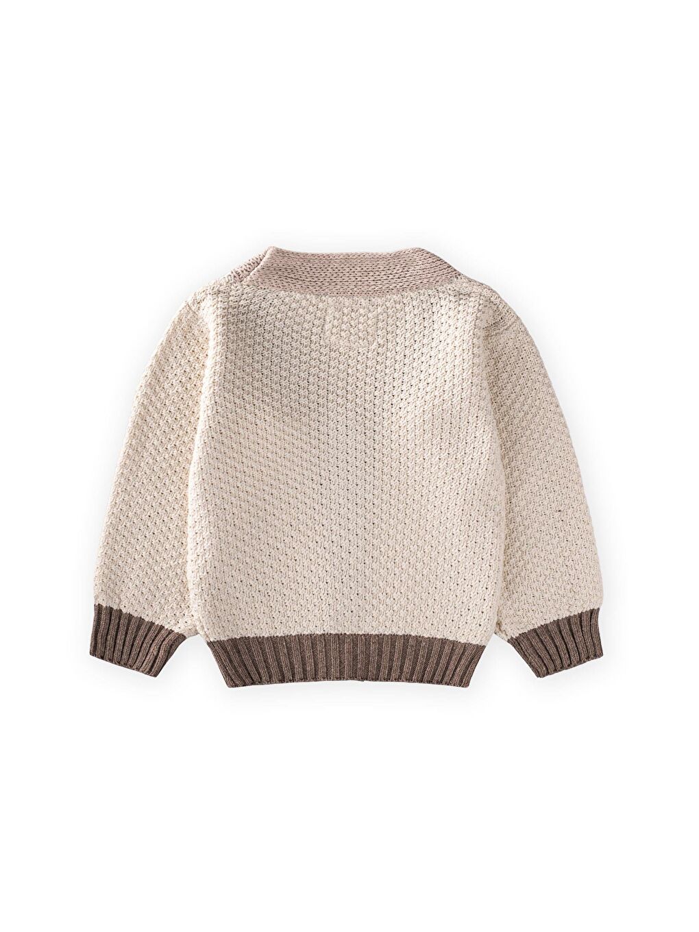 Triko Düğmeli Hırka 2-8 Yaş Bej Kahve-1