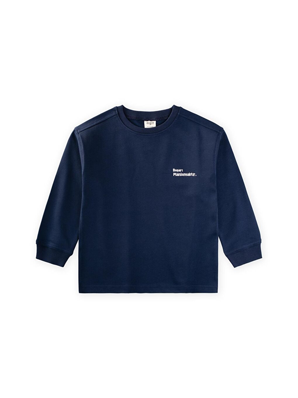 Ağır Kumaş Uzun Kollu T-Shırt 4-12 Yaş Lacivert