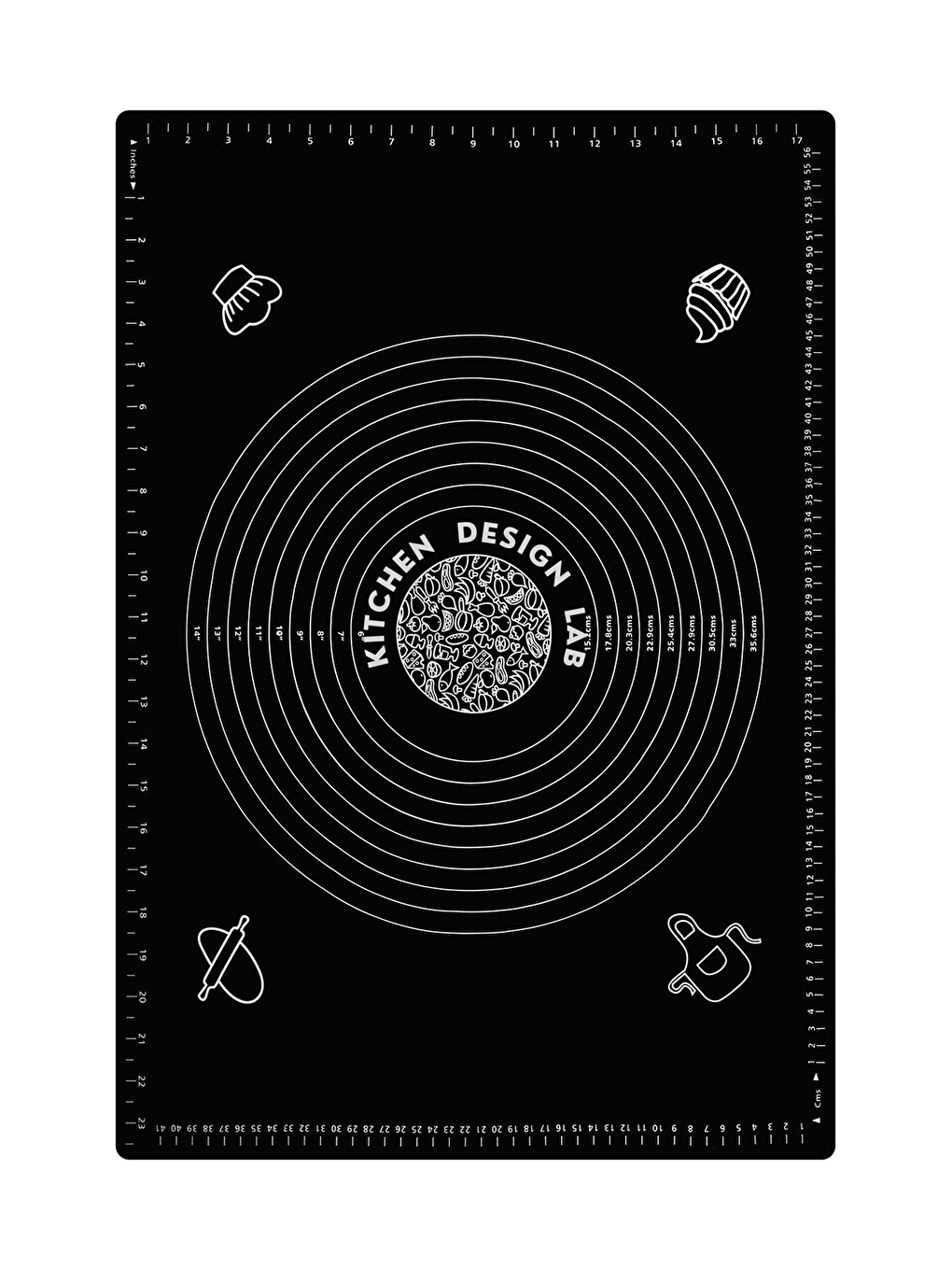 2'li Set Siyah 45x65 cm Silikon Hamur Açma Matı ve Hamur Şekillendirme Seti 3’lü-1