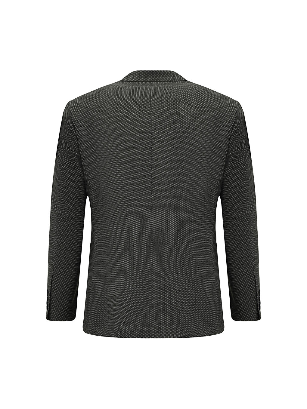 Gri Regular Fit Desenli Elastanlı Kruvaze Ceket-1