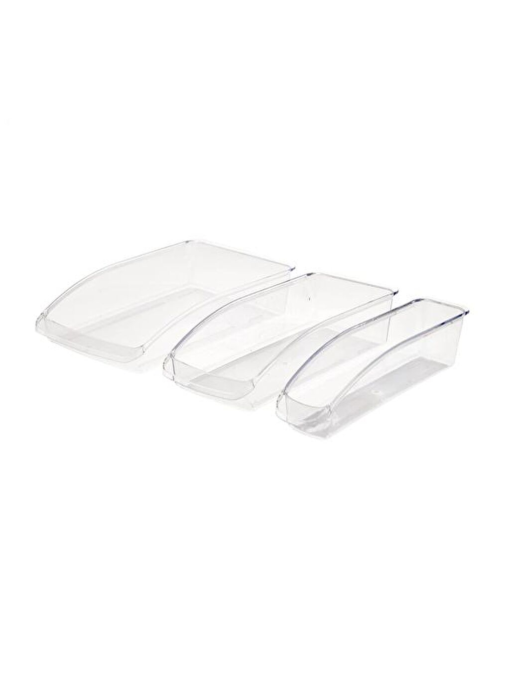 Karışık System 3'lü Buzdolabı İçi Düzenleyici - Şeffaf