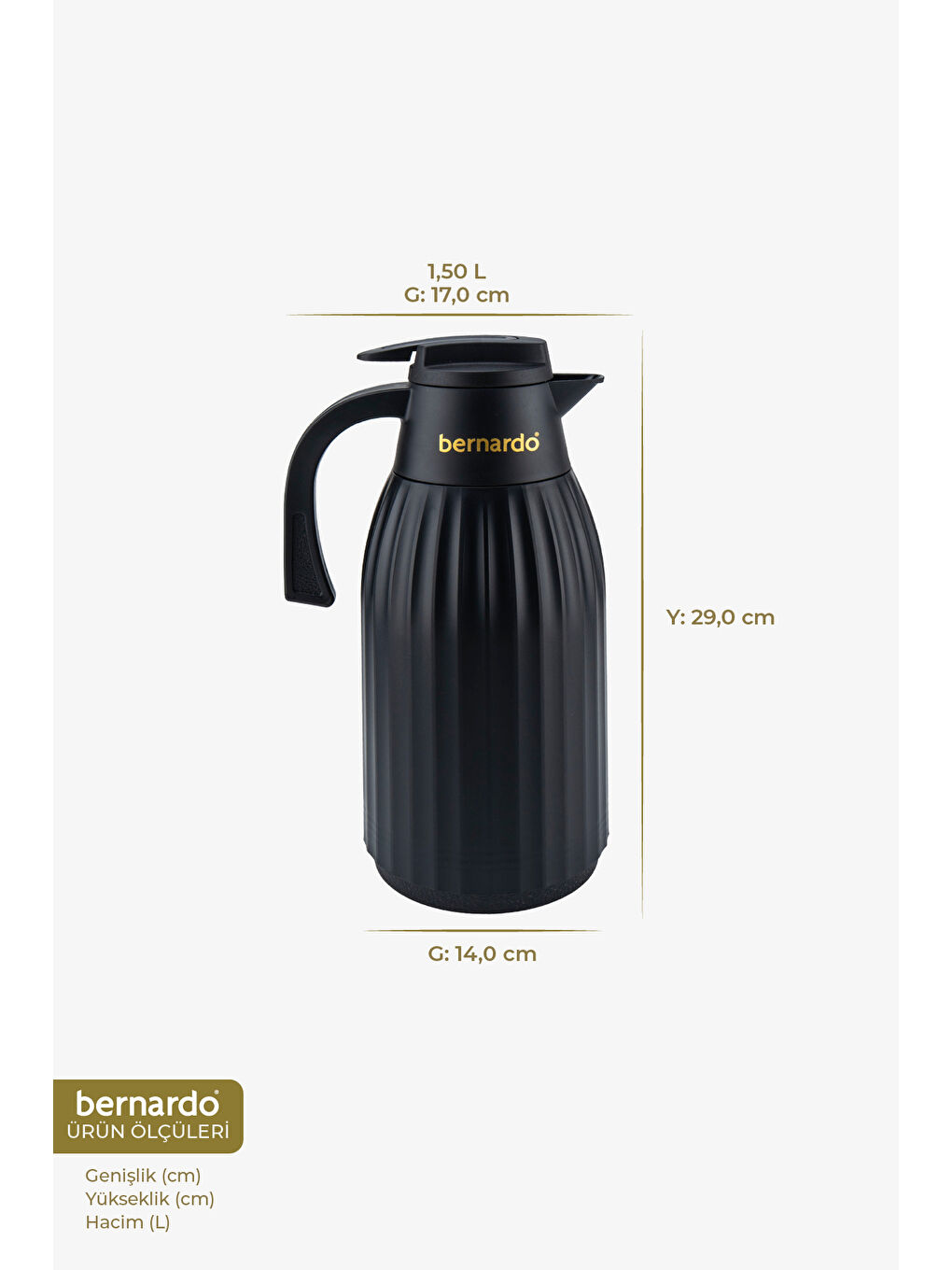 Silva Cam Termos Siyah 1.5 Litre-1