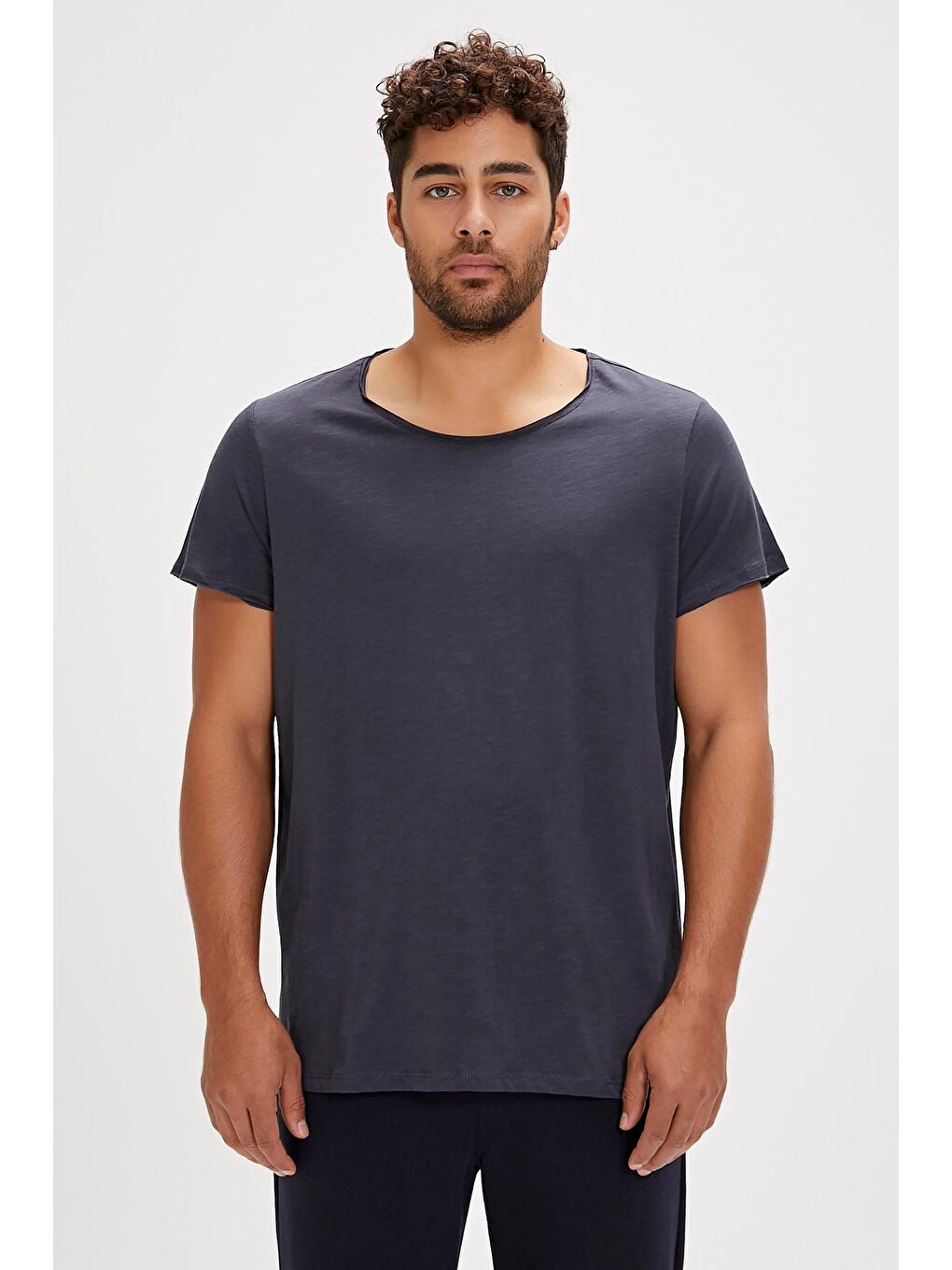 O-Neck Tişört Antrasit Basic Erkek Tişört