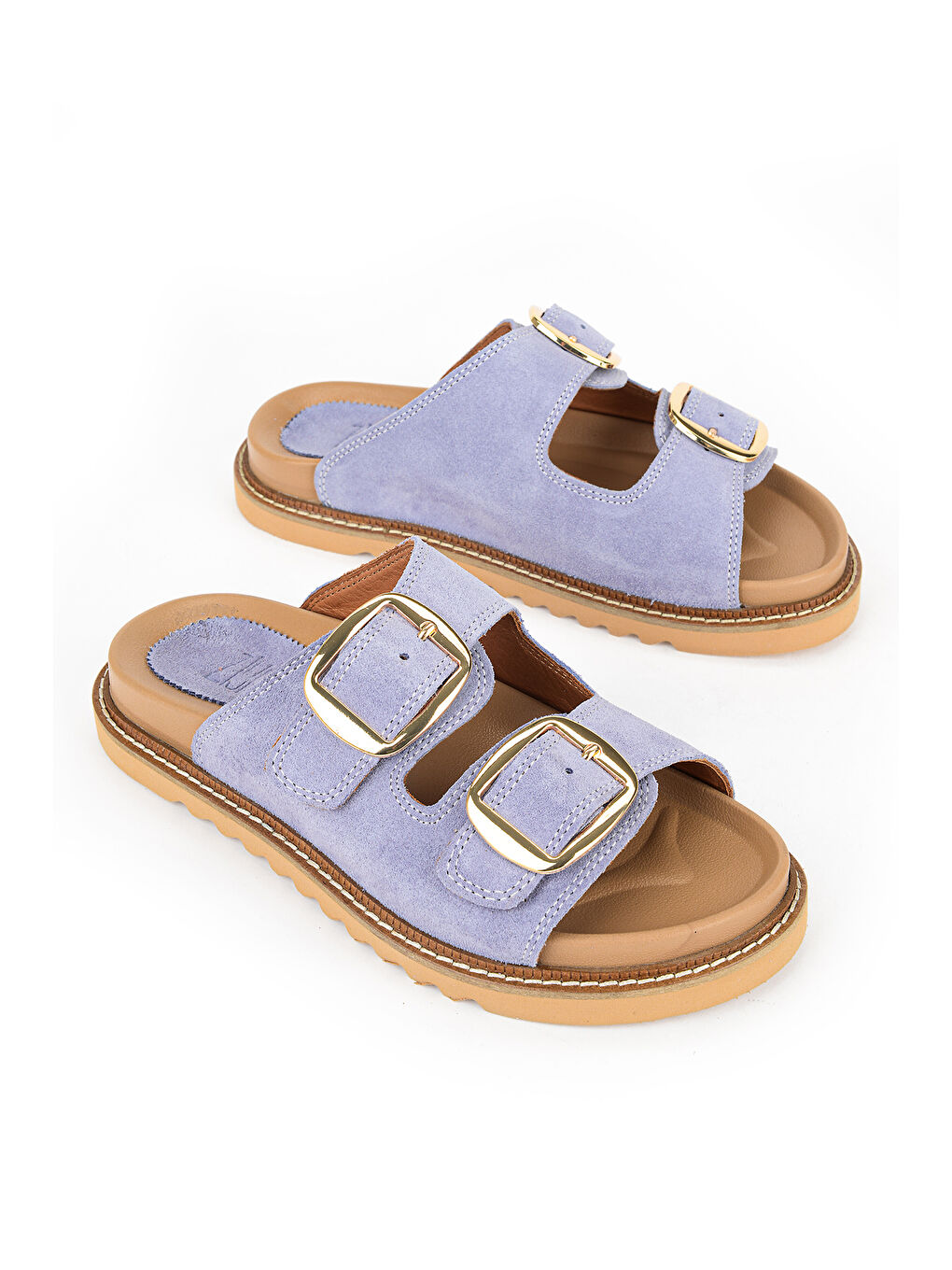 Kadın Hakiki Deri Terlik 1611050Z8526 Mor-1