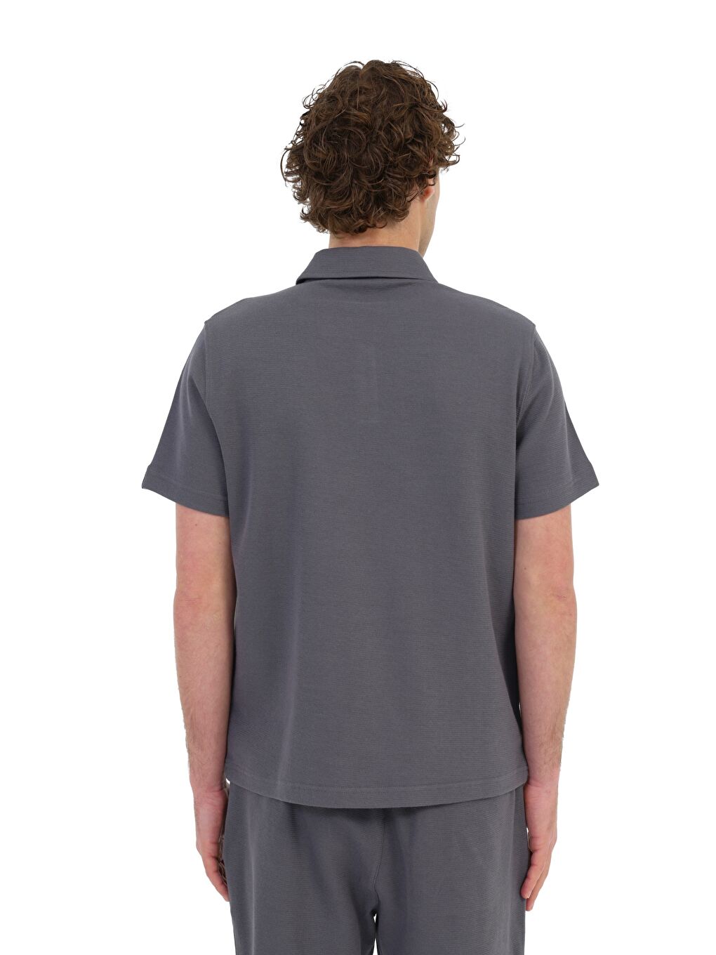 Gri Erkek Kısa Kol T-Shirt-1