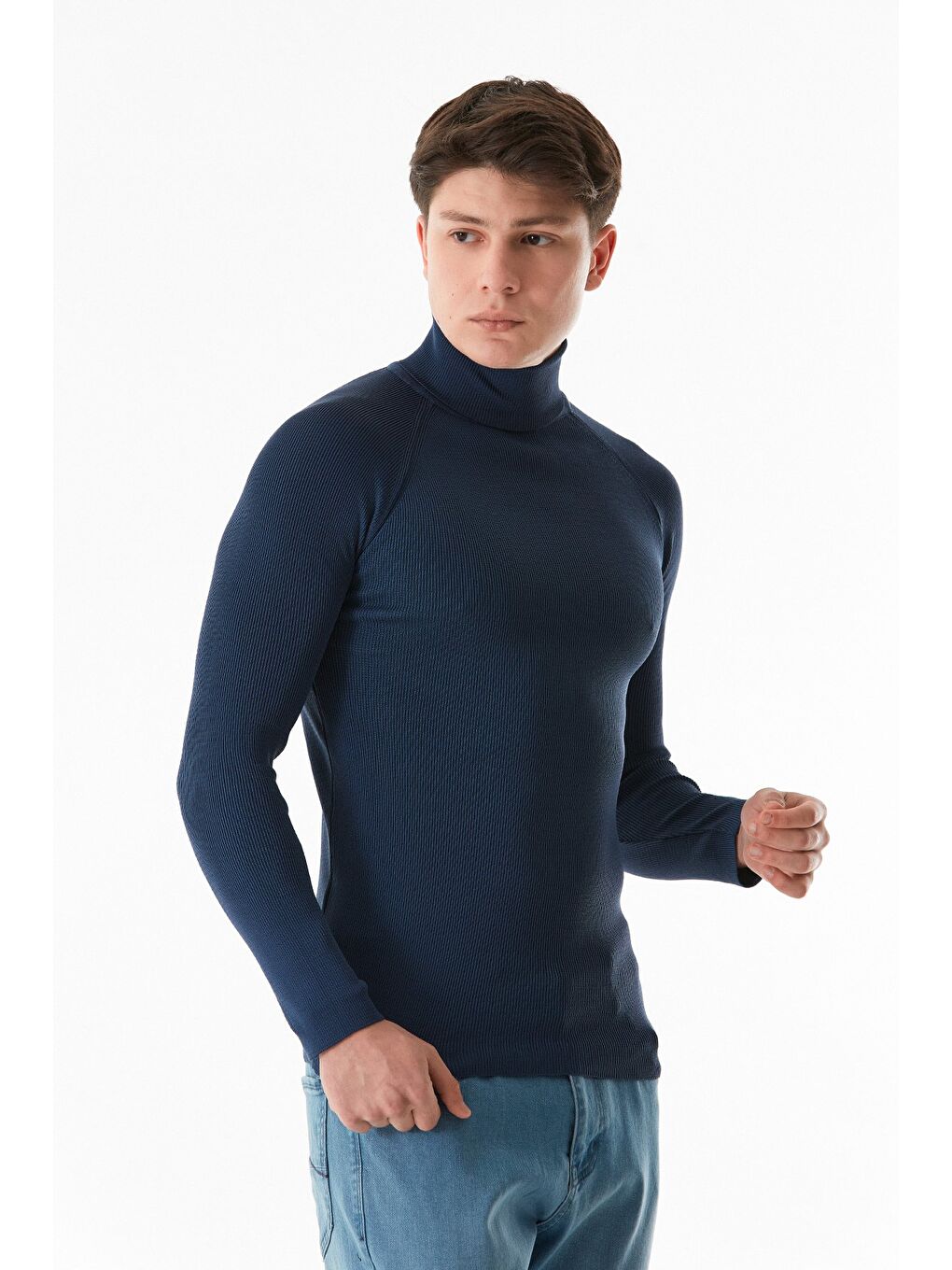 İndigo Basic Balıkçı Yaka Triko Kazak