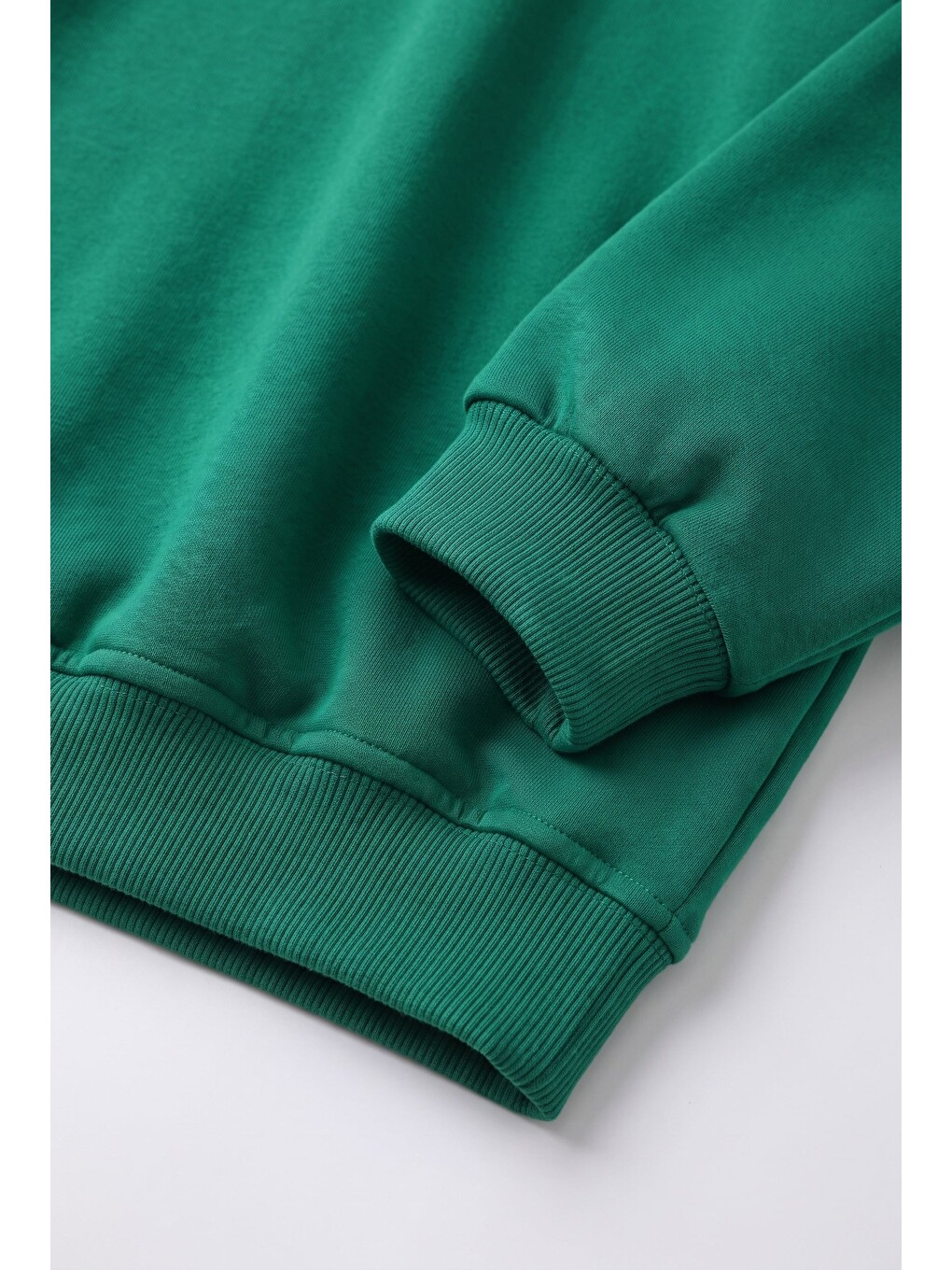 Çocuk Polo Yaka Yeşil Nakış Detaylı Sweatshirt-1