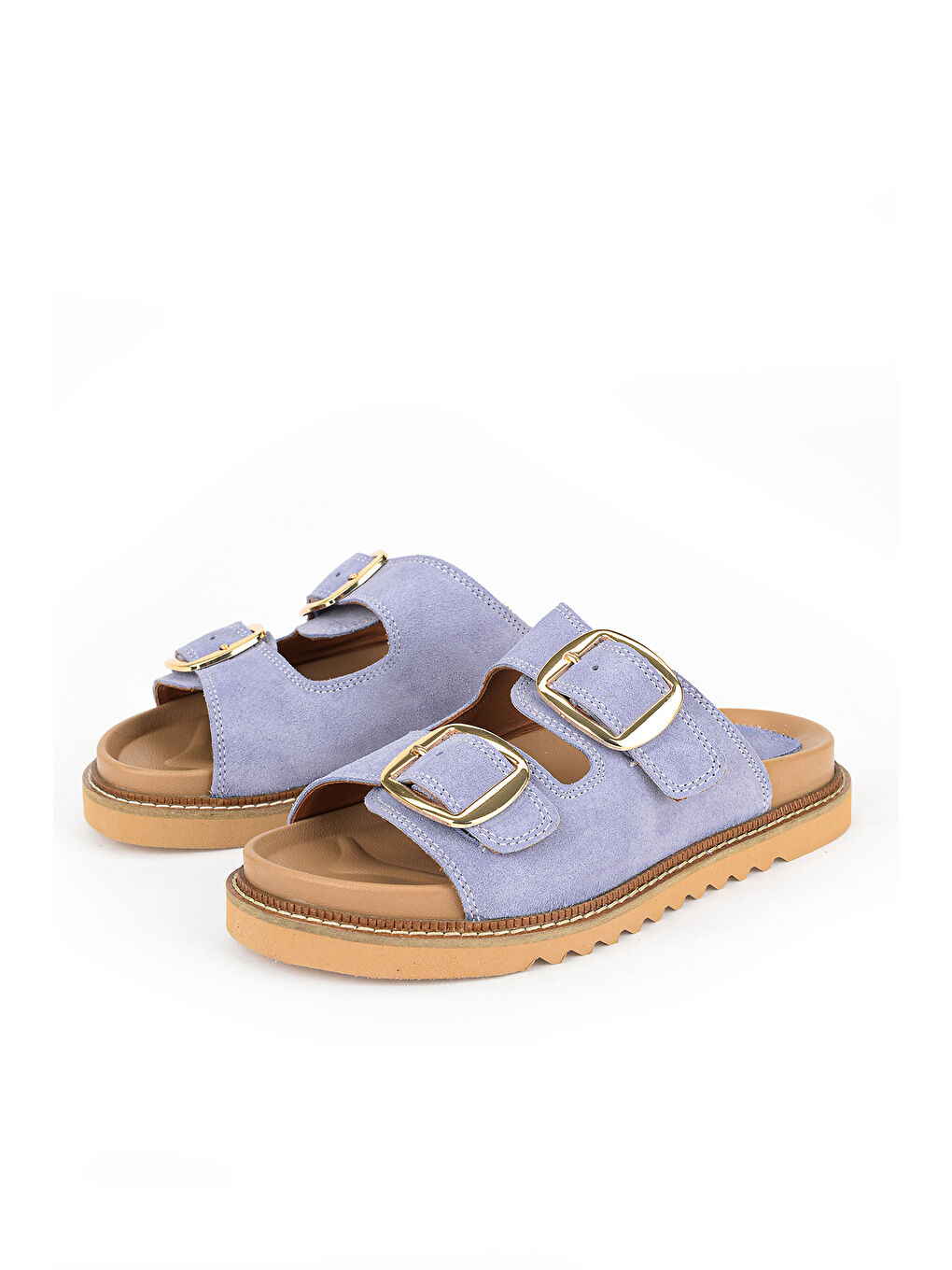 Kadın Hakiki Deri Terlik 1611050Z8526 Mor-4