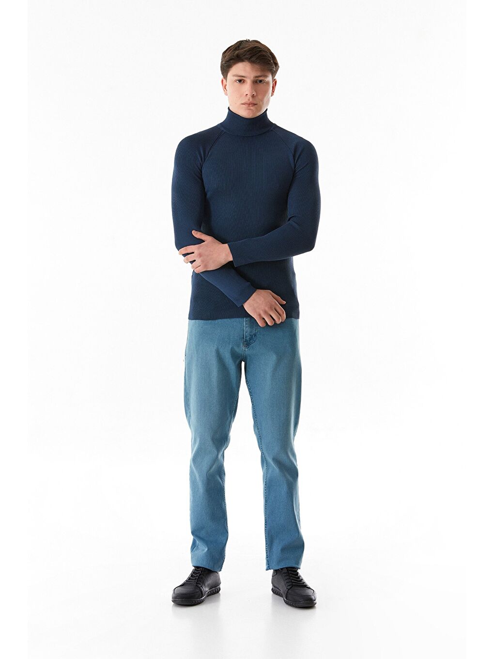 İndigo Basic Balıkçı Yaka Triko Kazak-1