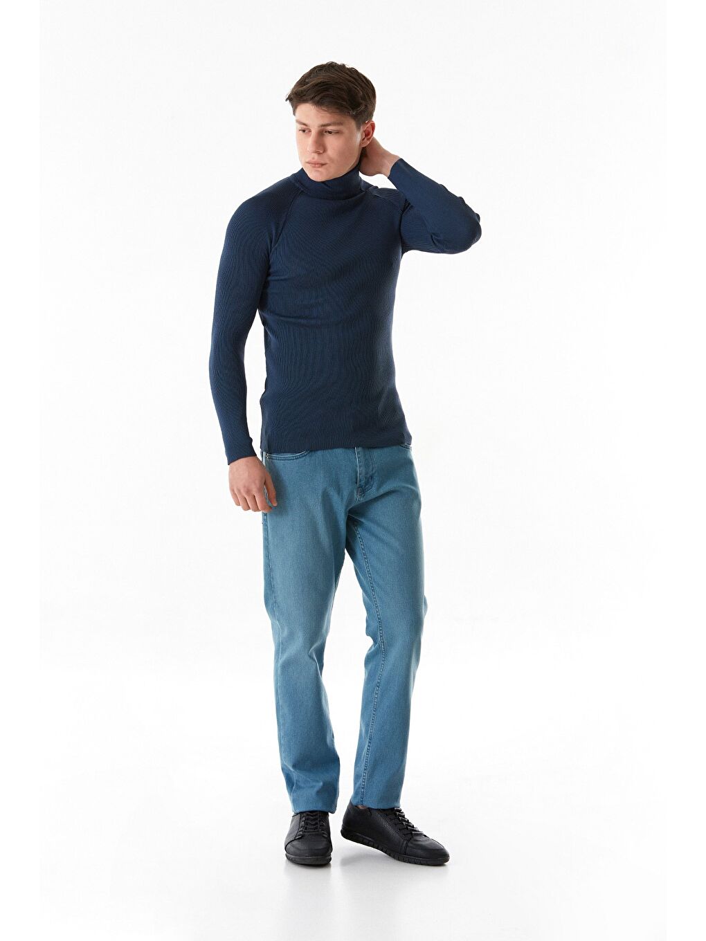 İndigo Basic Balıkçı Yaka Triko Kazak-2