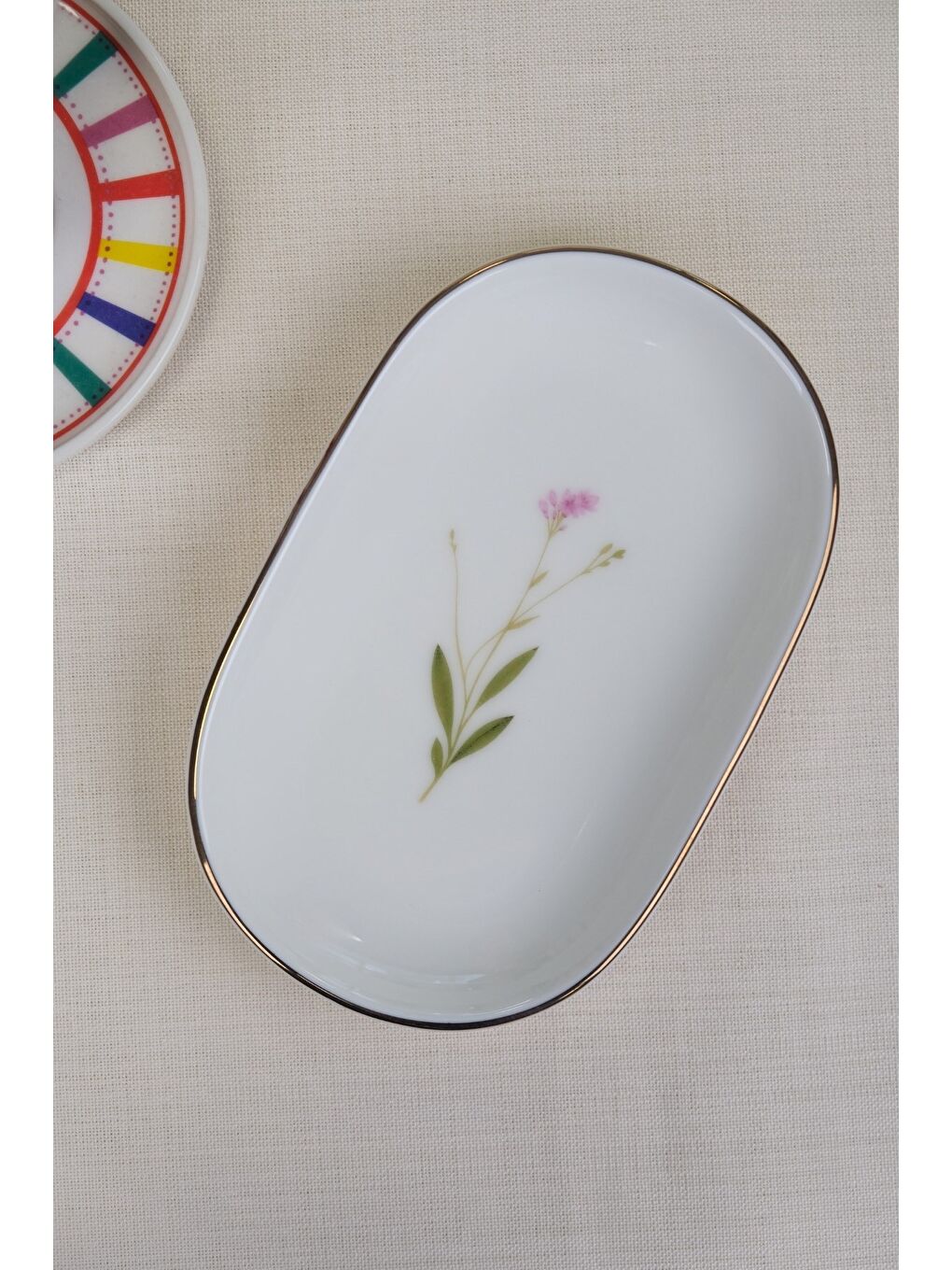 Karışık Porselen Natura Çuha Altın Yaldızlı Oval Kayık Tabak 27,50x17,50x3cm Tekli-1