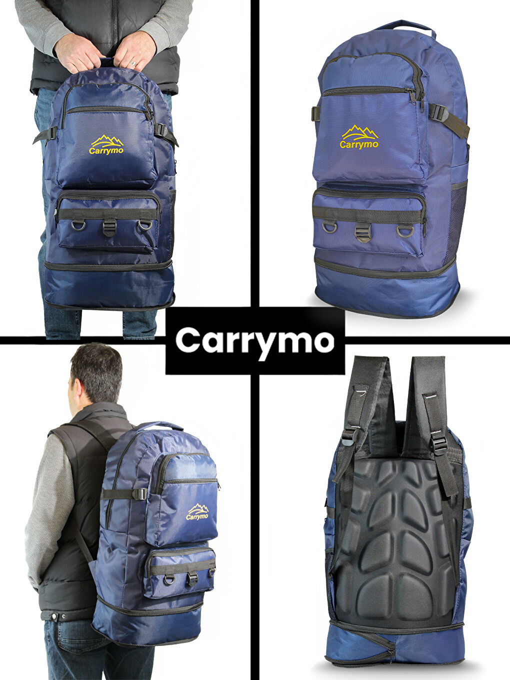 Lacivert Orijinal Körüklü Ortopedik Konfor Modeli Çok Gözlü Gezi Seyahat Yürüyüş Dağcı Kamp Spor Sırt Çantası-3