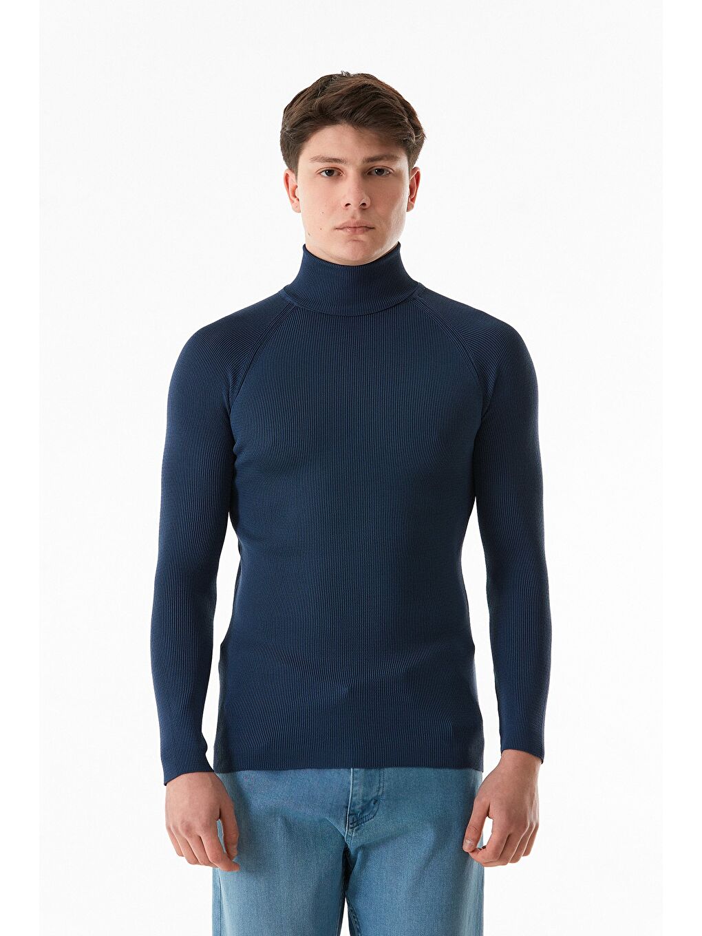 İndigo Basic Balıkçı Yaka Triko Kazak-4