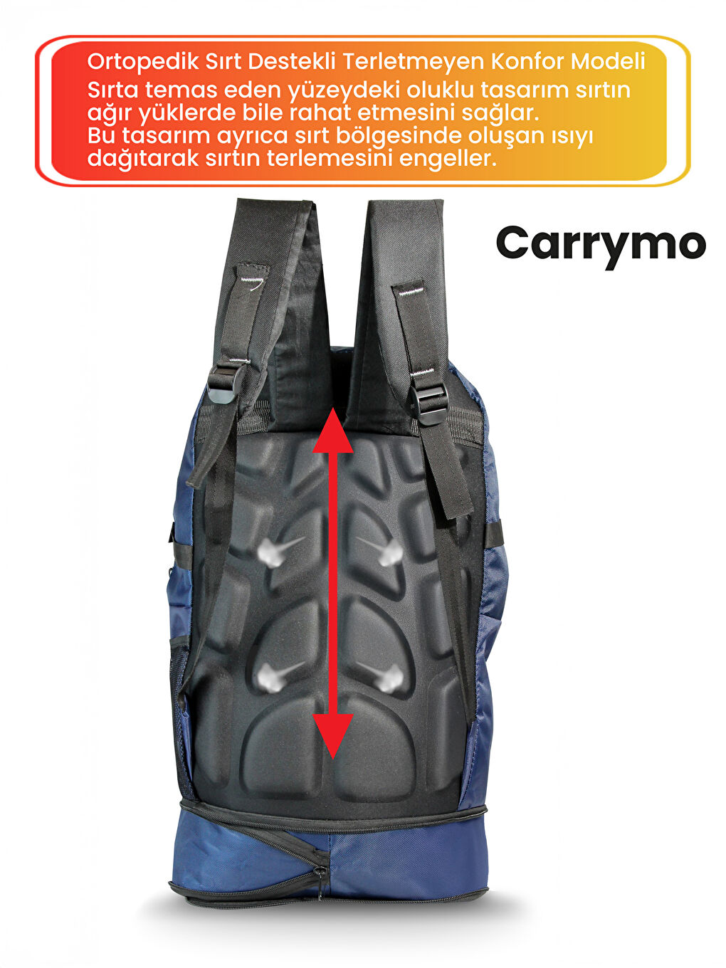 Lacivert Orijinal Körüklü Ortopedik Konfor Modeli Çok Gözlü Gezi Seyahat Yürüyüş Dağcı Kamp Spor Sırt Çantası-5