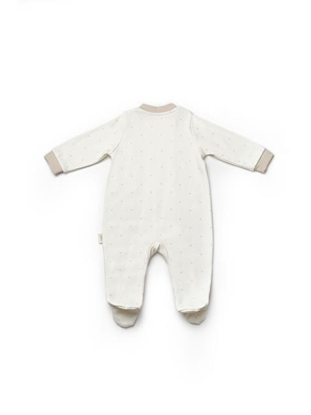 Ekru Bebek 2'li Patikli Tulum %100 Organik Pamuk-3