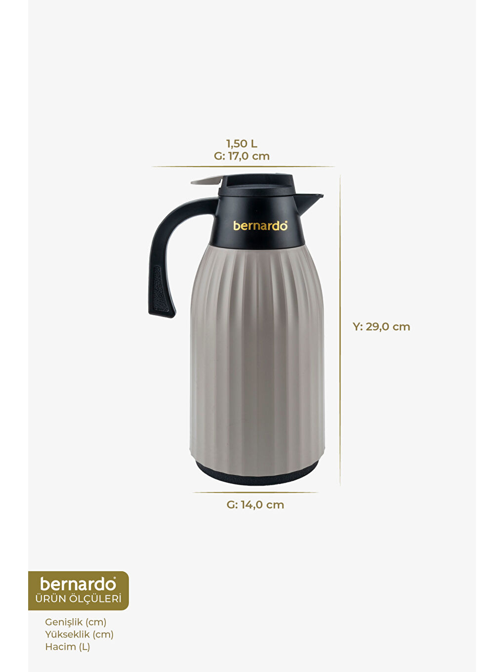 Bej Silva Cam Termos Latte 1.5 Litre-1