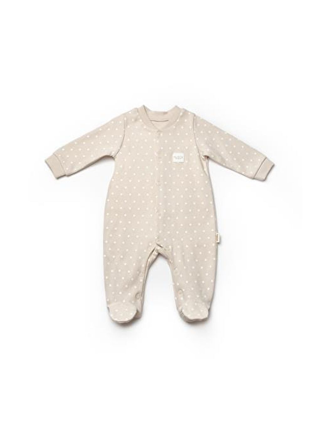 Ekru Bebek 2'li Patikli Tulum %100 Organik Pamuk-4