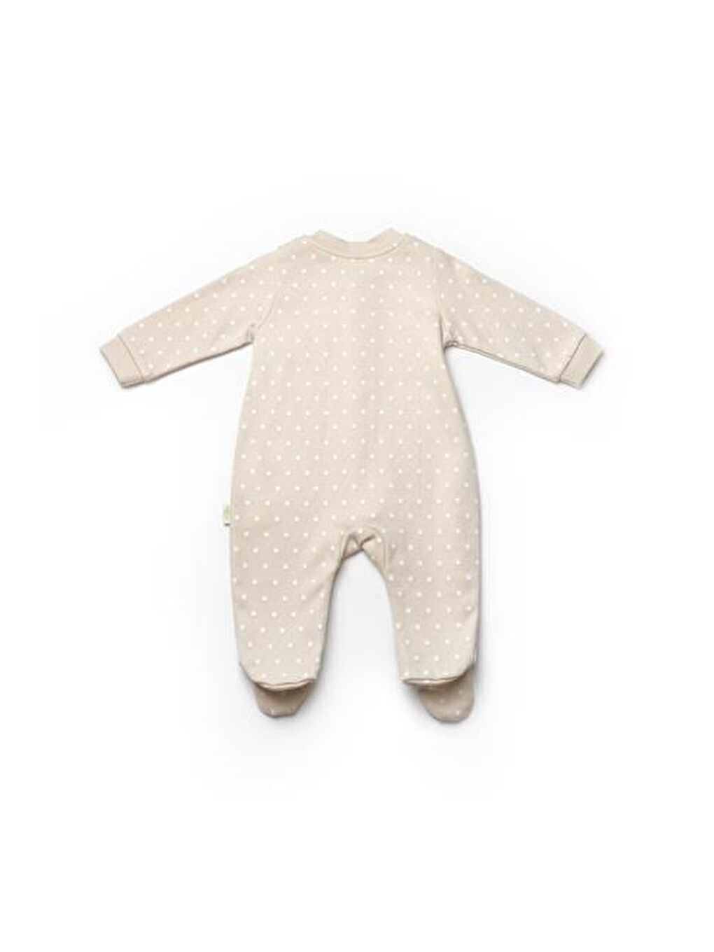 Ekru Bebek 2'li Patikli Tulum %100 Organik Pamuk-5