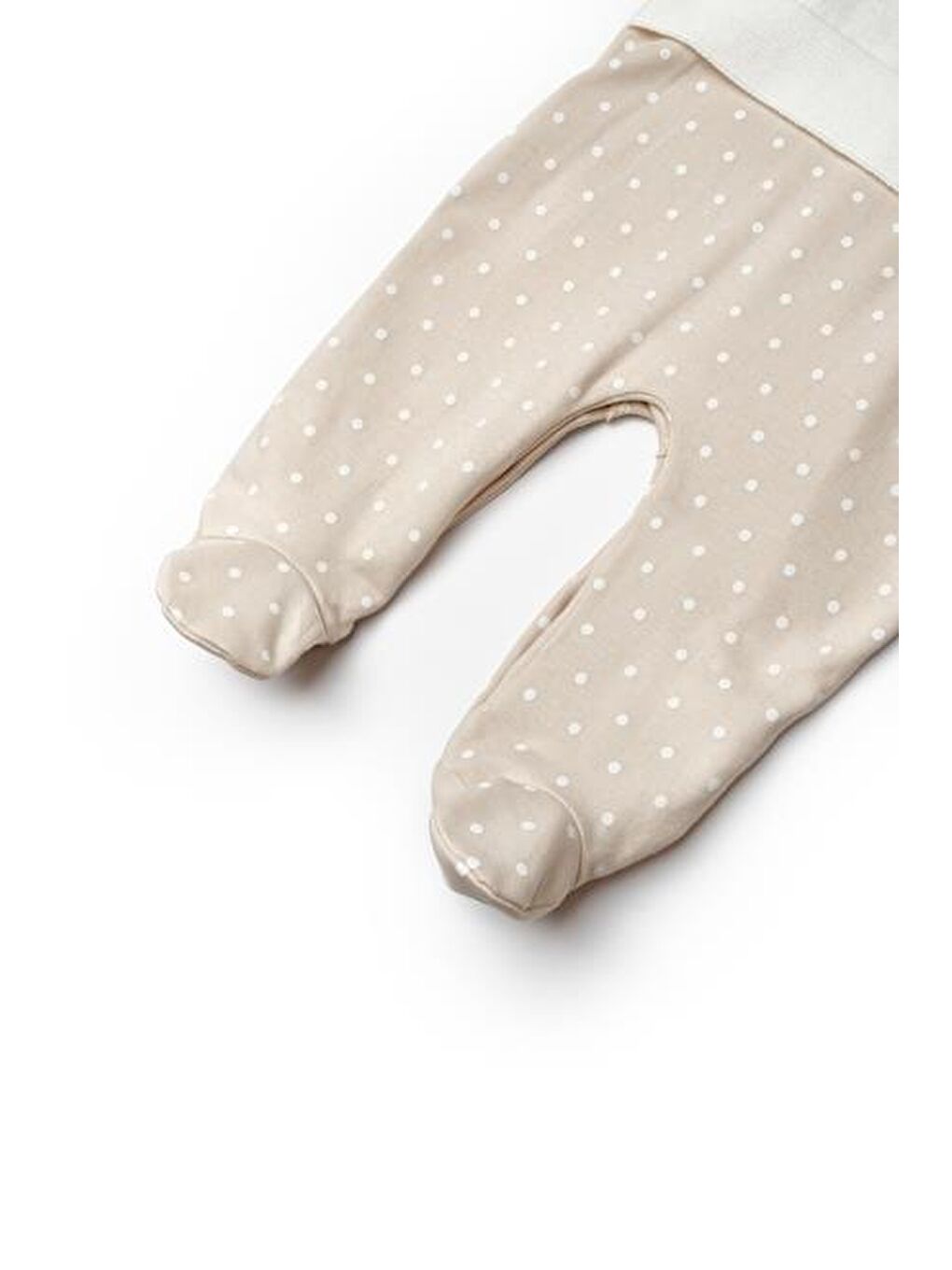 Ekru Bebek Patikli Tulum %100 Organik Pamuk-5