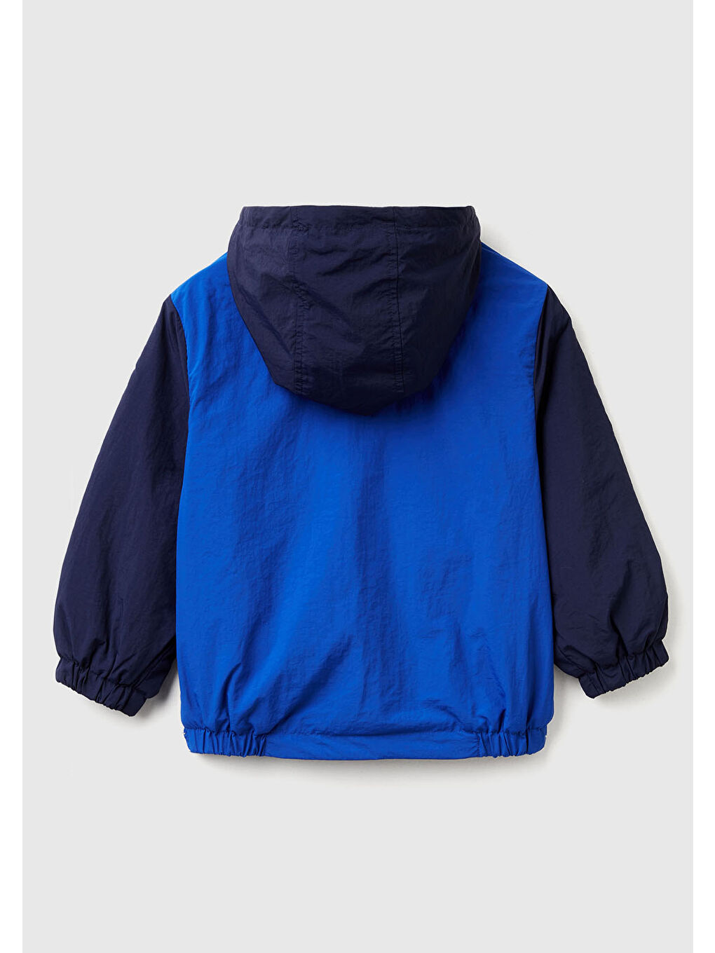 Erkek Çocuk Koyu Mavi Fermuarlı Cepli Kapüşonlu Ceket-1