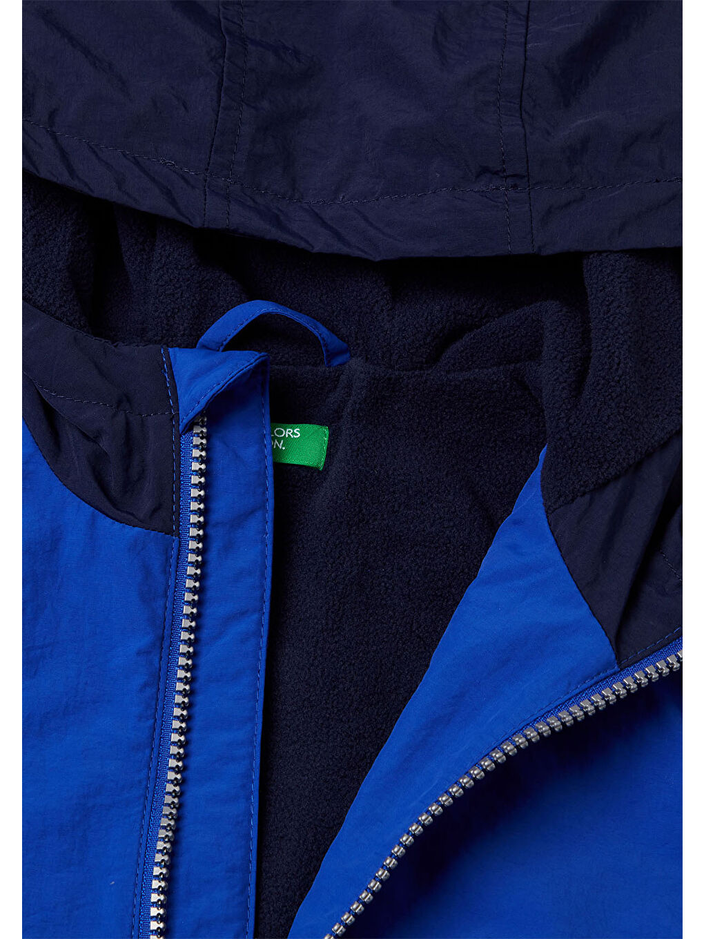 Erkek Çocuk Koyu Mavi Fermuarlı Cepli Kapüşonlu Ceket-2