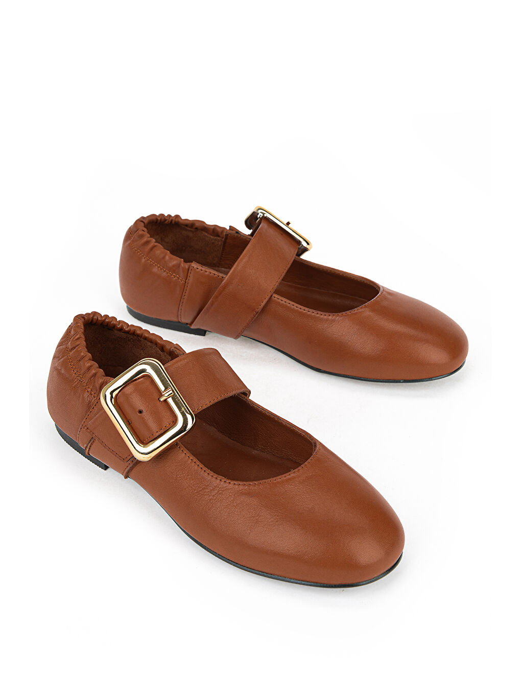 Kahverengi Kadın Hakiki Deri Babet 1611022Z2759 Tan-1