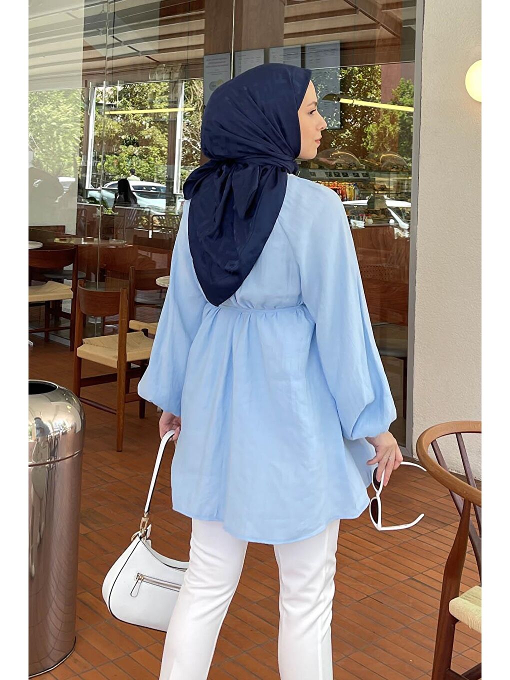 Kuşak Bağlamalı Tunik Bebe Mavisi-2