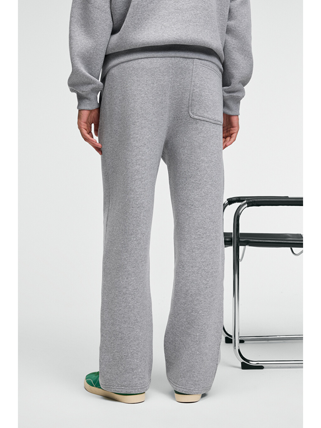 Benson Erkek Kordonlu Lastikli Bel Relaxed Fit Gri Melanj Eşofman Altı-4