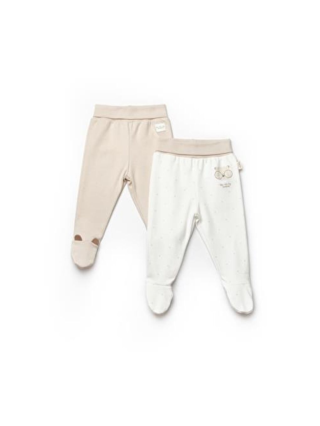 BabyCosy Organic  Ekru Bebek 2li Pantolon %100 Organik Pamuk