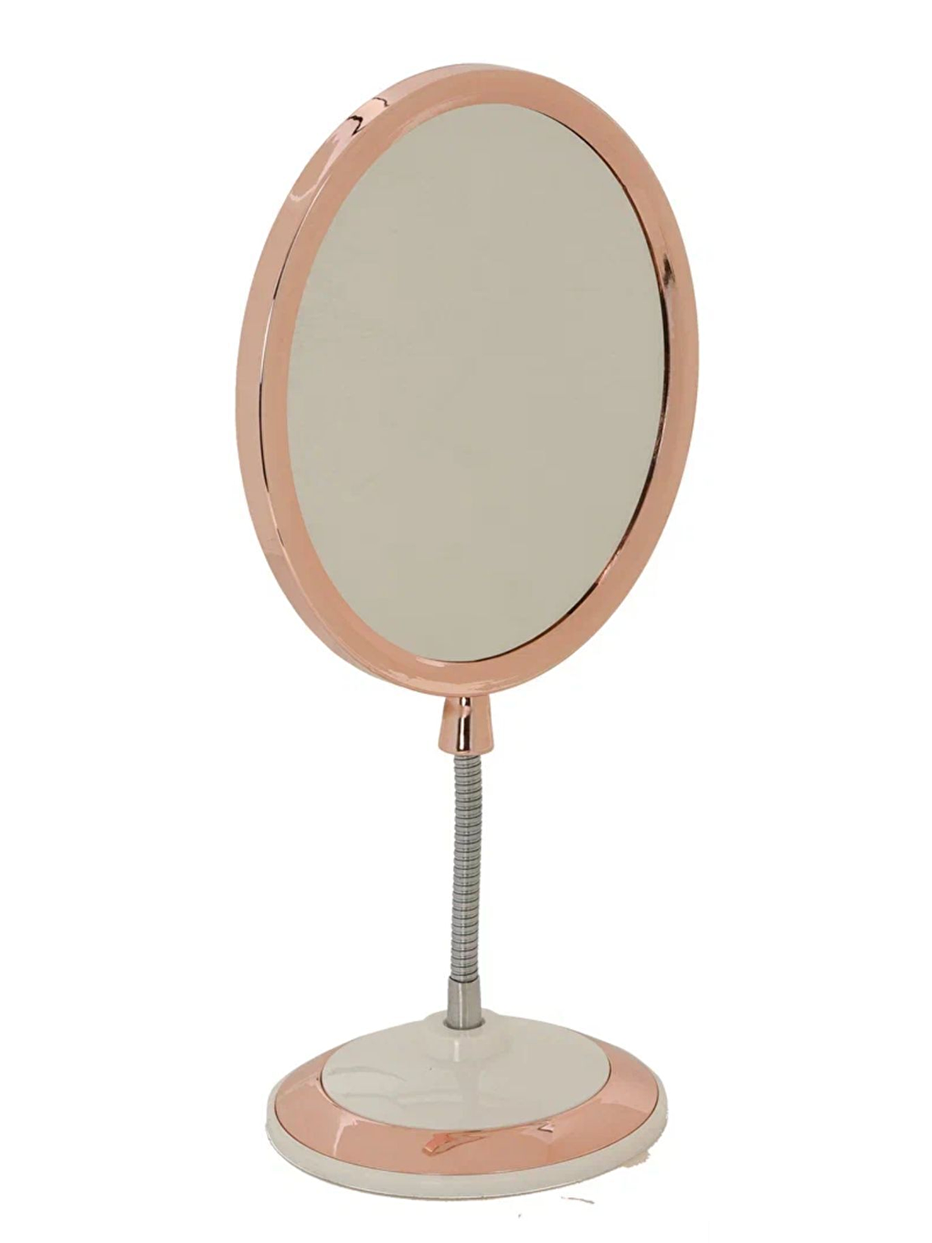 Makyaj Traş Aynası Oval Ayna Büyüteçli Çift Taraflı Masa Üstü 3x Büyüteçli Makyaj Aynası